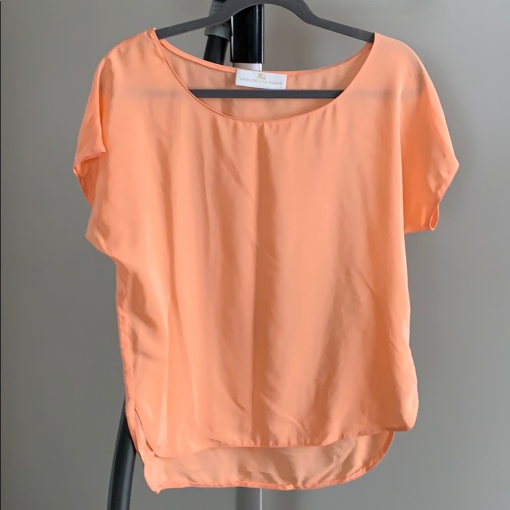 Amanda Uprichard peach silk top